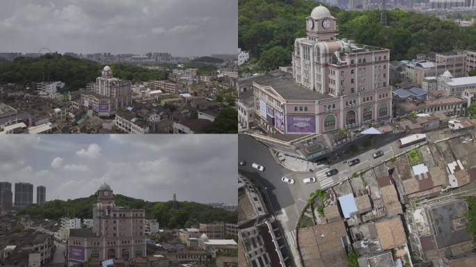 中山石岐步行街城市风景航拍