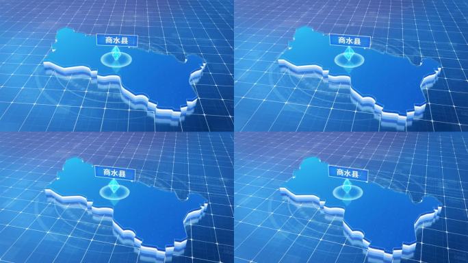 商水县蓝色科技感定位地图