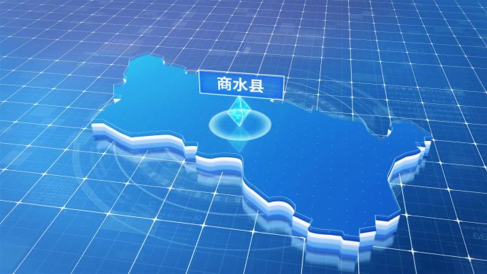 商水县蓝色科技感定位地图