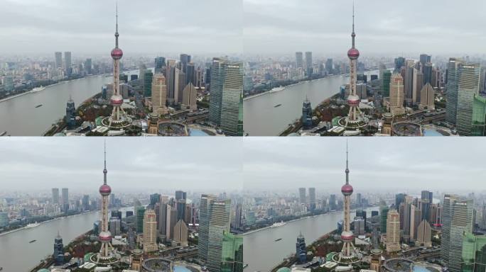 上海黄浦江景与陆家嘴金融区建筑风光