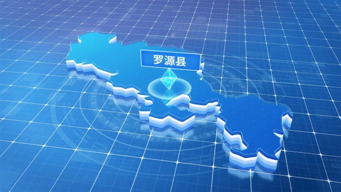 罗源县蓝色科技感定位地图