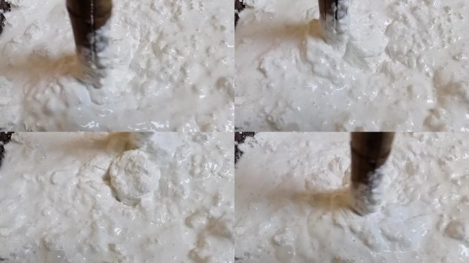 石灰材料搅拌石灰浆 搅和石灰膏石灰水浸泡