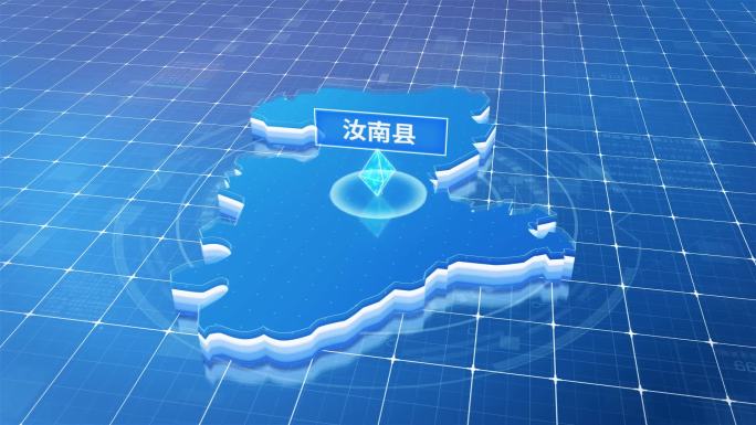 汝南县蓝色科技感定位地图