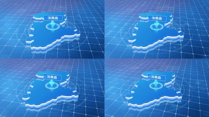 汝南县蓝色科技感定位地图