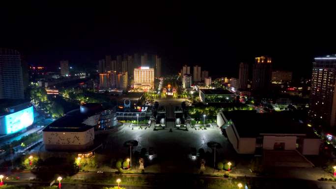 4K航拍湘西州吉首高新区新城夜景7