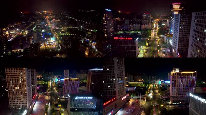 4K航拍湘西州吉首高新区新城夜景8