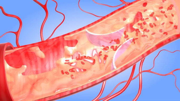 三维机理血管壁膜薄弱缺失导致堵塞疏通不畅
