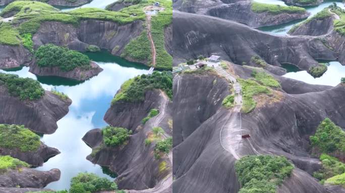 高清竖屏航拍湖南郴州刀背山景观