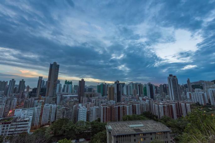 超高清香港全景日转夜延时摄影