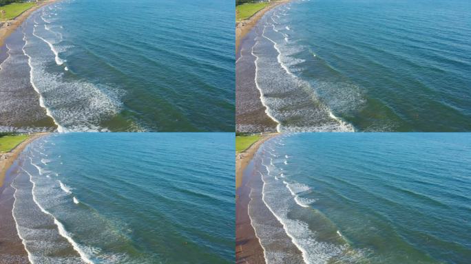 夏季的海浪与沙滩航拍4K视频