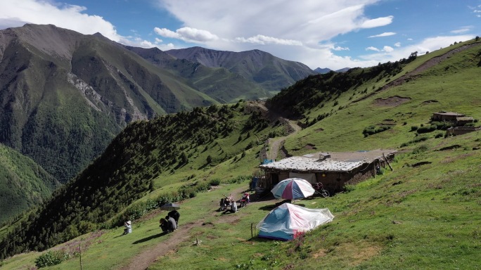 西藏那曲 牧区村庄  4K航拍