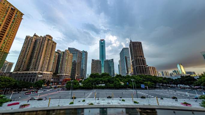 台风天的中信广场 建筑群