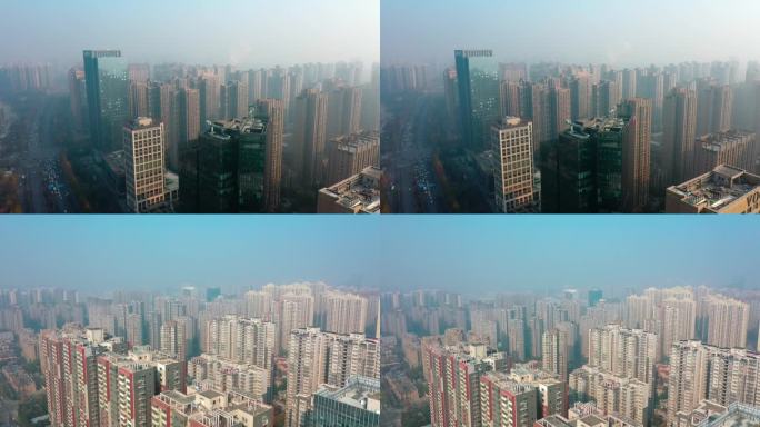 污染雾霾下的城市西安