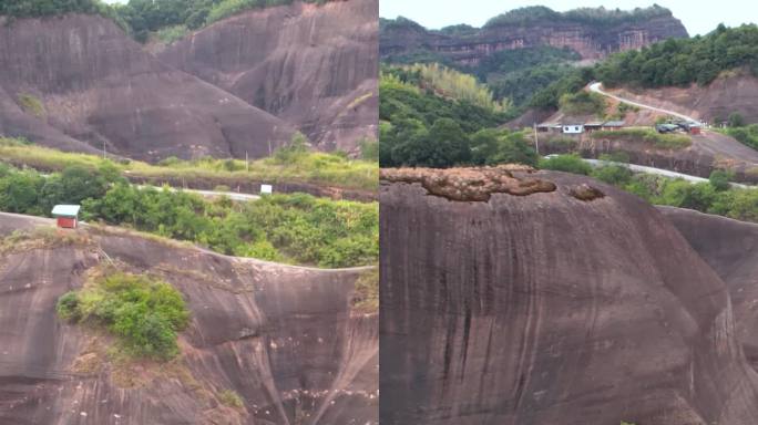 高清竖屏航拍湖南郴州大自然丹霞地貌