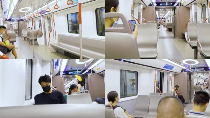 广州18号线车厢  地铁出站 地铁换乘