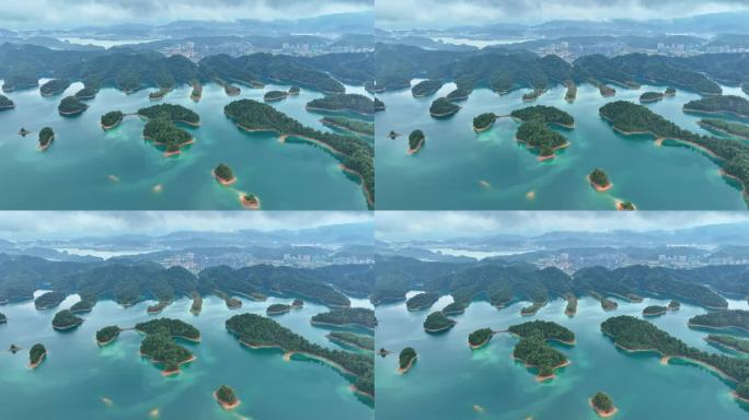 杭州淳安千岛湖宣传片绿水青山云海仙境航拍