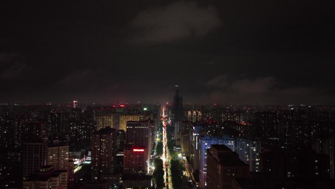 西安龙首原夜景西安交通雨后交通都市繁华