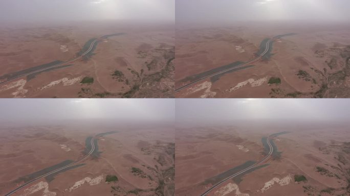 沙漠公路沙尘暴