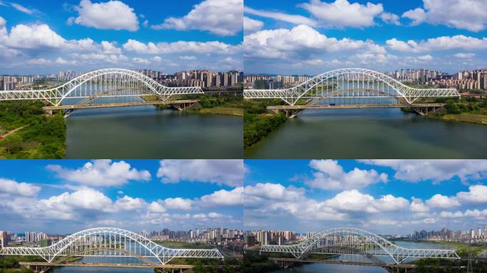 南宁三岸大桥延时航拍视频