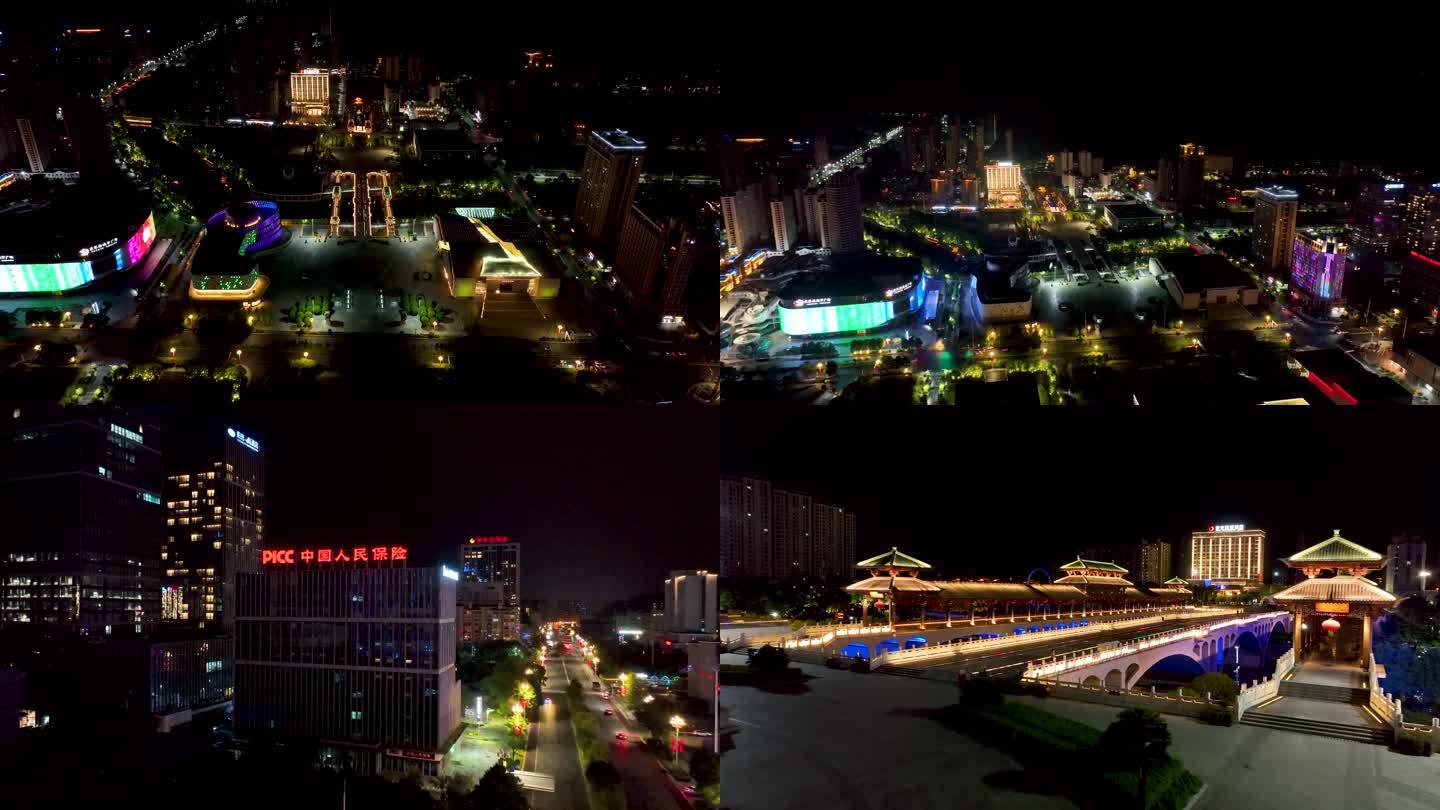 4K航拍湘西州吉首高新区新城夜景合集6