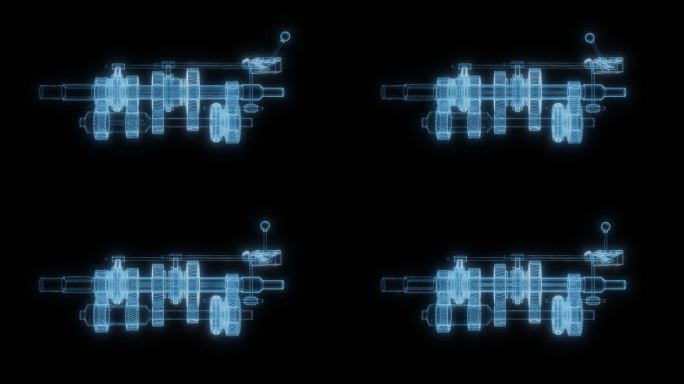 透视线条汽车变速器齿轮动画通道素材