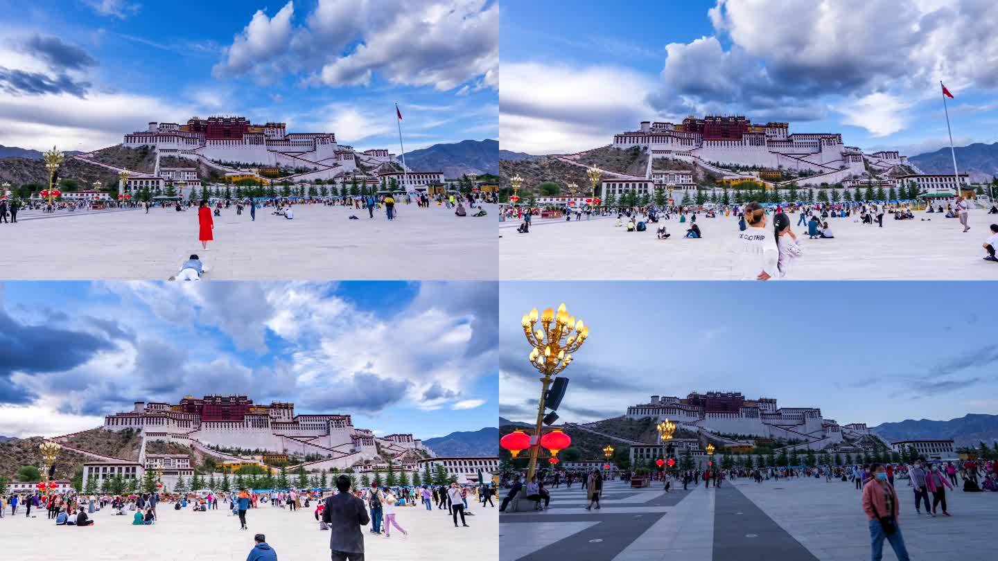 西藏布达拉宫大范围延时视频素材