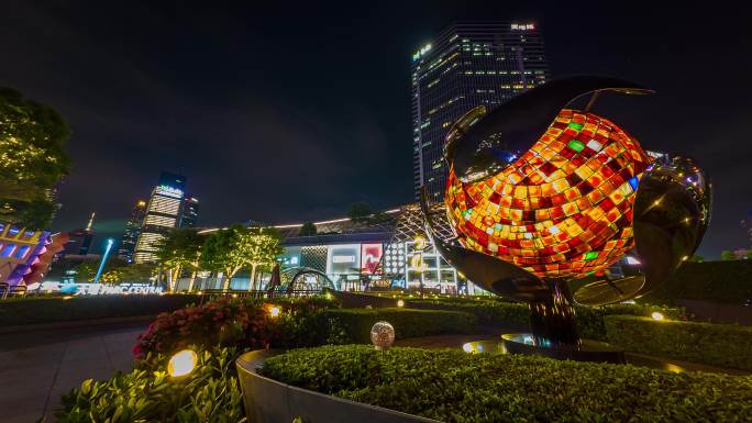 广州 天河商圈夜景 延时