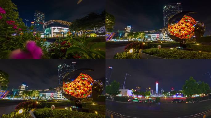 广州 天河商圈夜景 延时