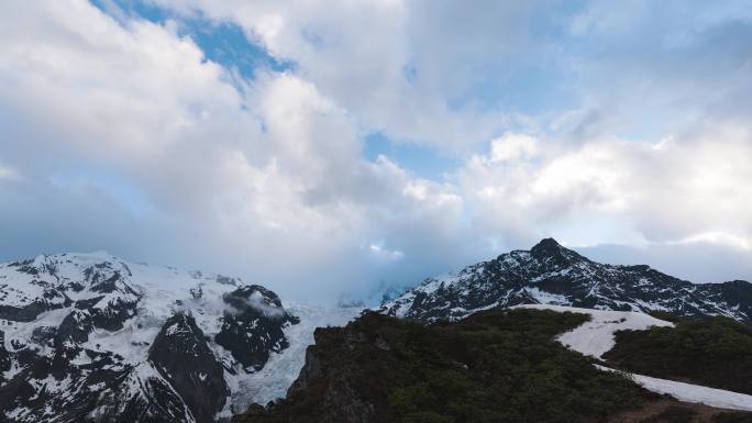 梅里雪山日落延时