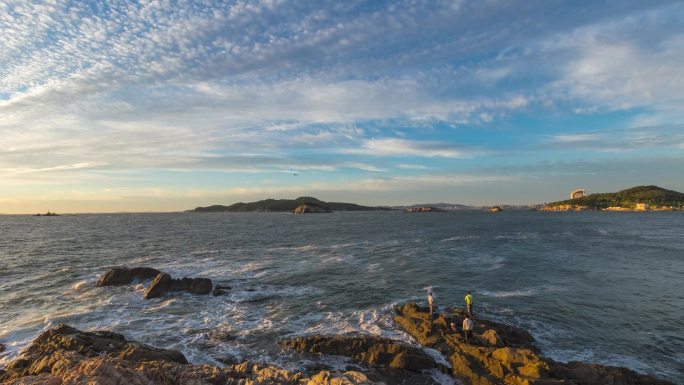 蓝天碧海海浪延时