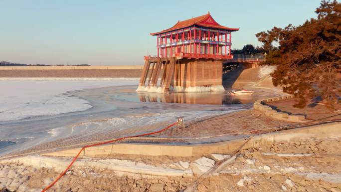 大伙房水库 冰雪 湖泊