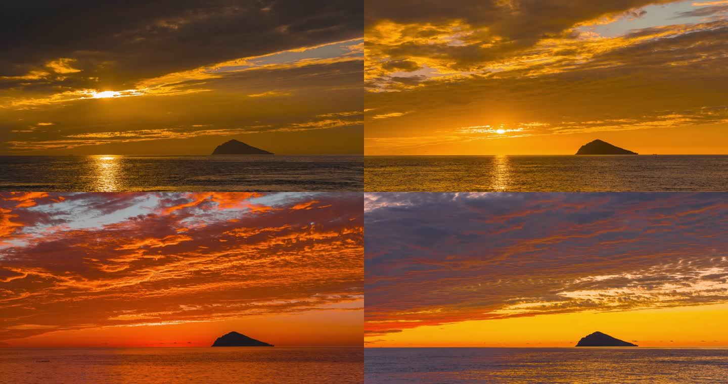 大海 天空 海面 自然 晚霞 延时