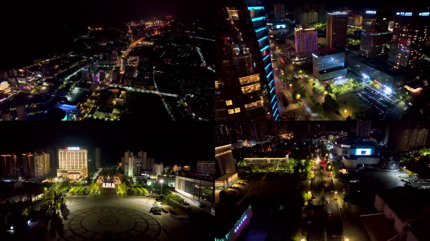 4K航拍湘西州吉首高新区新城夜景合集3