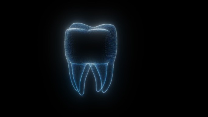 透视线条一颗牙齿透明通道素材