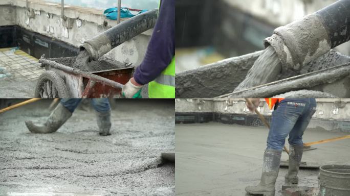 建筑工地-混凝土泵送车-水泥-施工