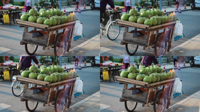 街道上卖水果的摊位