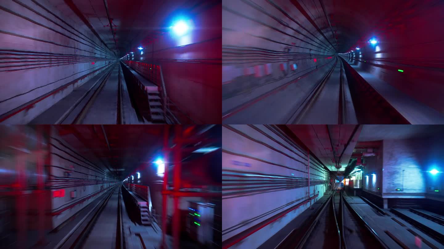 【4K】地铁时空隧道穿梭过程