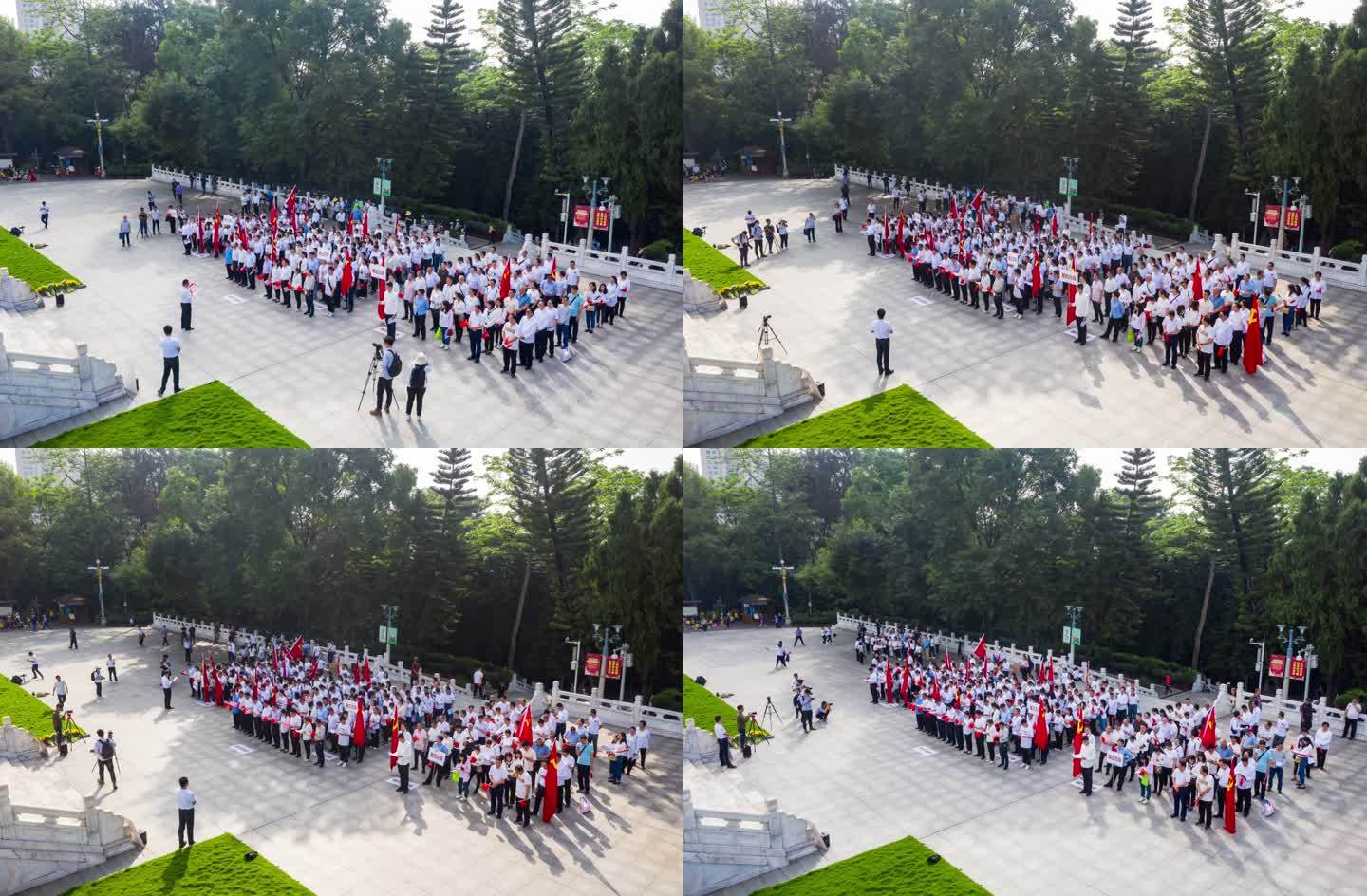 南宁人民公园英雄纪念碑延时航拍视频