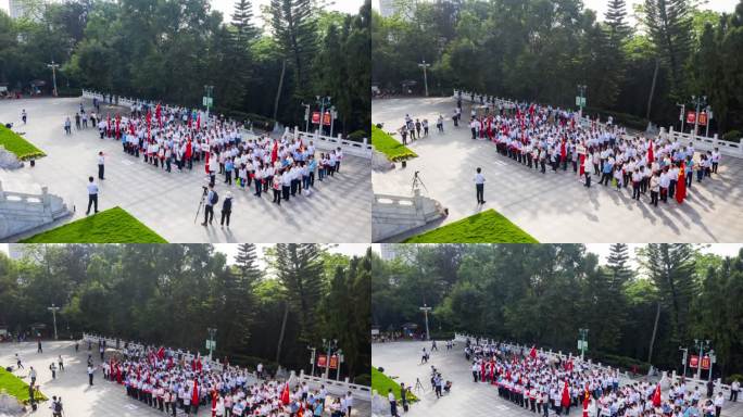 南宁人民公园英雄纪念碑延时航拍视频