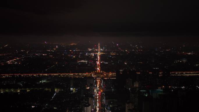 西安龙首原夜景西安交通雨后交通都市繁华