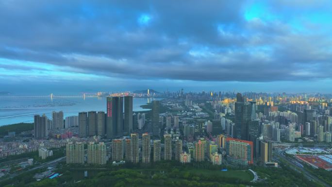 航拍深圳福田车公庙大场景