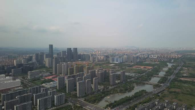 航拍杭州余杭未来科技城