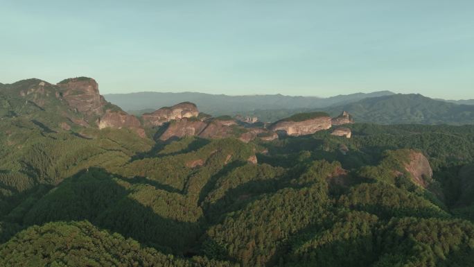 4K航拍湖南崀山群山风光