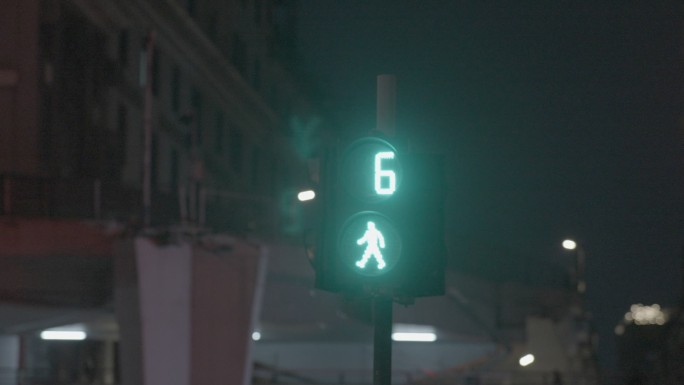 夜景城市红绿灯倒数