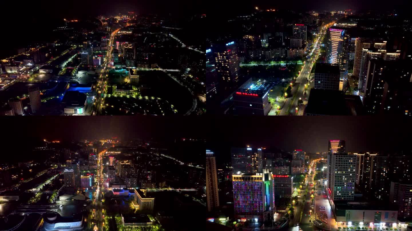4K航拍湘西州吉首高新区新城夜景合集4