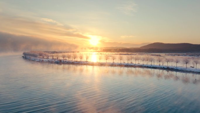 美丽中国 旭日 雾凇 湿地 中国美景