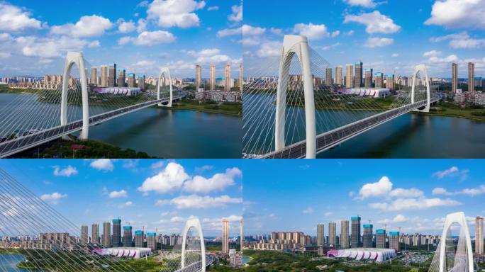 南宁青山大桥延时航拍视频