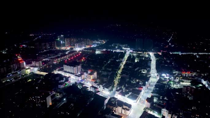 广西河池市都安县航拍夜景