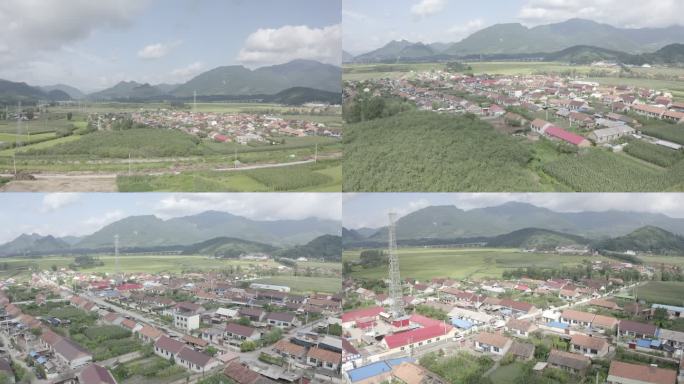 航拍 大山 农村 小镇 风景