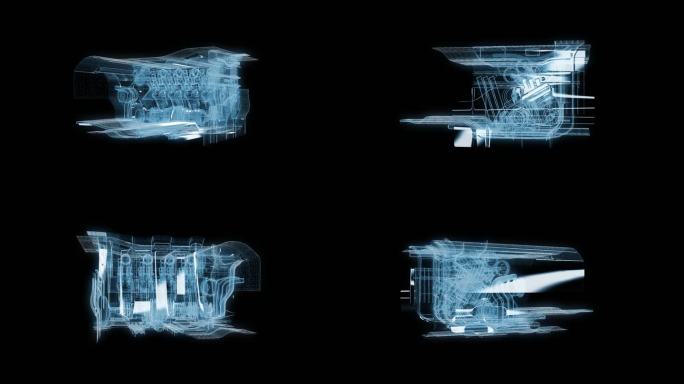 反光全息发动机动画透明通道素材